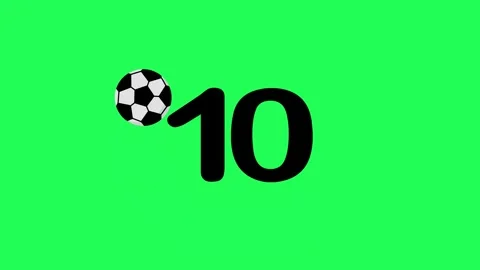 Countdown Timer or Motion Countdown Green Screen for Opening Football Video Stock Footage 274633371