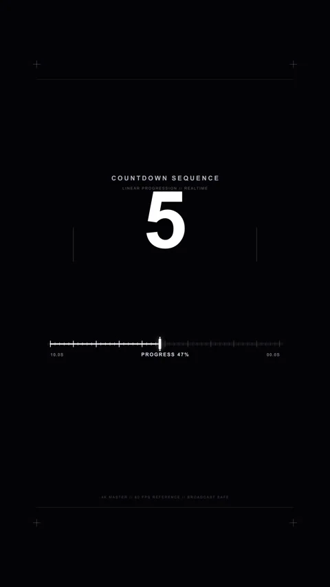 Countdown timer with progress bar, digital numbers, motion graphic Stock Footage 346737048