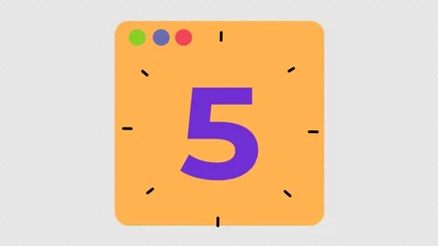 Countdown timer progress icon in cartoon animation. Time limit sequence sign. Stock Footage 313819033