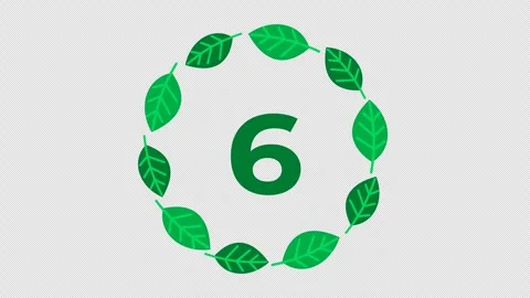 Countdown timer progress with natural icon in cartoon animation. Time limit Stock Footage 318581991