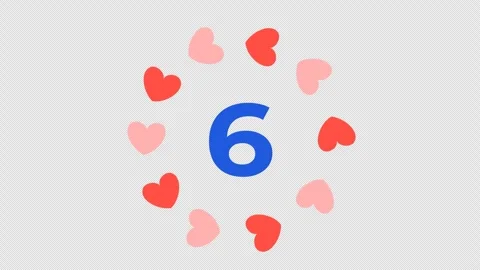 Countdown timer progress with romantic icon in cartoon animation. Time limit Stock Footage 318581770