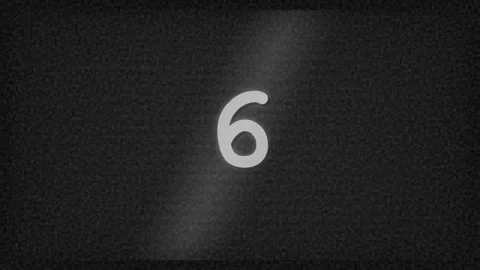 Countdown Timer with Retro Analog TV Static Effect Stock Footage 347626243
