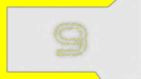 Countdown timer with rotating yellow frame animation Stock Footage 253614898