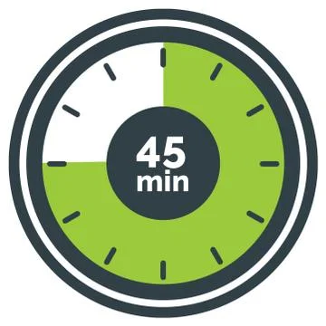 Countdown timer round 45 min circle sport illustration Stock Illustration