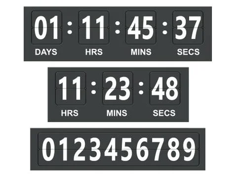 Countdown timer, scoreboard. 3D rendering Stock Illustration