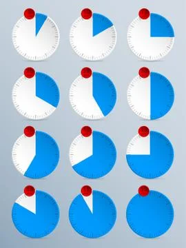 Countdown timer set of twelve Stockillustratie
