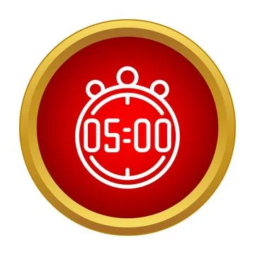 Countdown timer showing five minutes left deadline Illustrazione stock