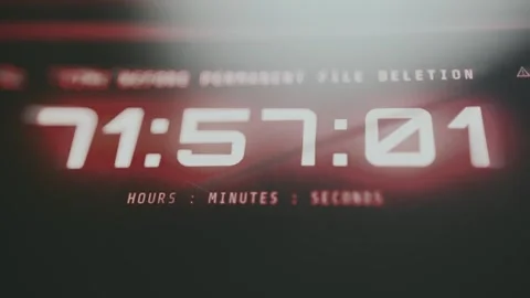 Countdown timer showing the remained time before the permanent file deletion Stock Footage 335461342