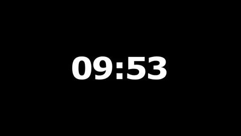 Countdown timer showing ten minutes duration with white digital numbers ove.. Vidéo 334045861