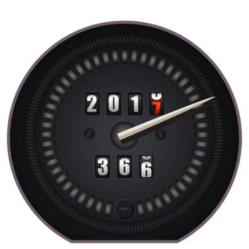 Countdown timer on speedometer - New Year 2017 Stock Illustration