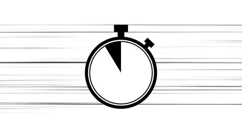 Countdown timer stopwatch icon animation with progress wipe and speed lines. Stock Footage 321617067