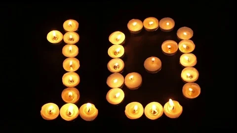 Countdown Timer With Tealight Candles Stock Footage 72105497