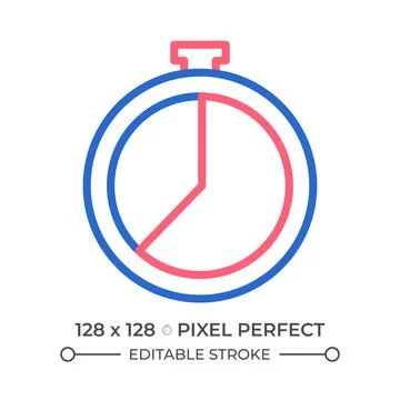 Countdown timer two color line icon 스톡 일러스트