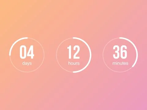 Countdown timer vector clock counter Illustrazione stock