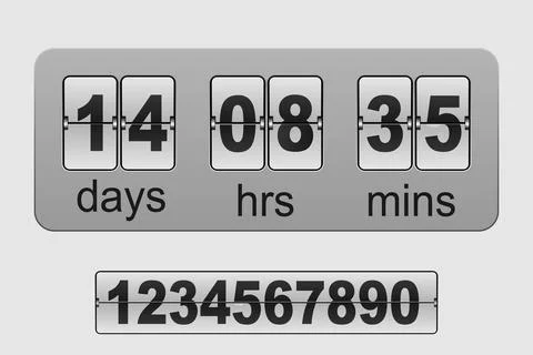 Countdown timer. Vector flip clock for your design Stock Illustration