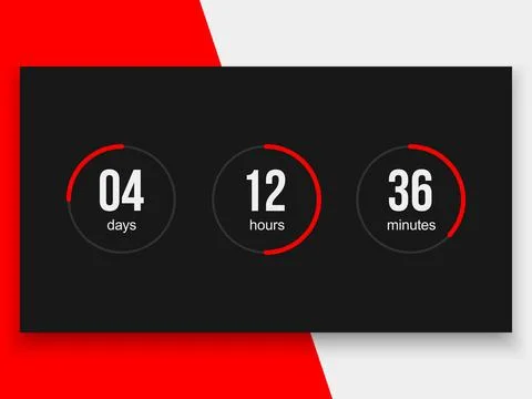 Countdown timer vector modern clock counter 스톡 일러스트