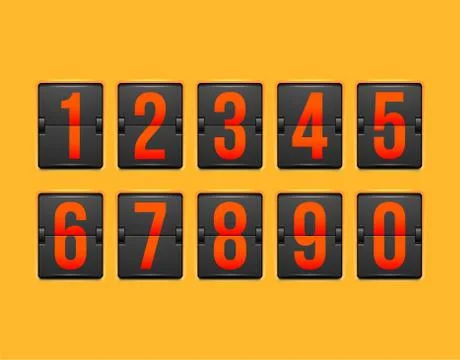Countdown timer, white color mechanical scoreboard Stock Illustration