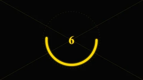 Countdown timer with yellow glowing circle and numbers counting down 動画素材 346430908