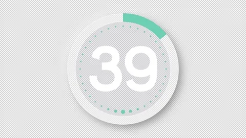 Countdown Timers 45 mint blue Stock Footage 231636153