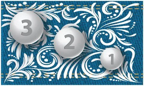 Countdown on traditional art background Stock Illustration