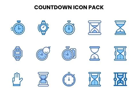 Countdown Two Colour Collection Icons Pack Illustrazione stock