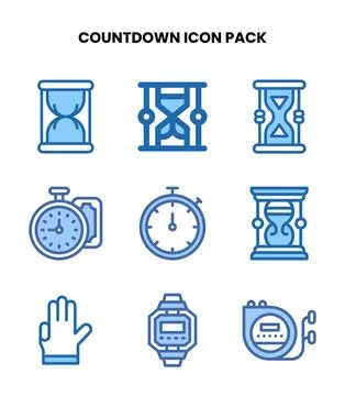 Countdown Two Colour Scalable Icons Pack Illustrazione stock