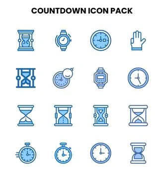 Countdown Two Colour Vector Icons Pack イラスト素材