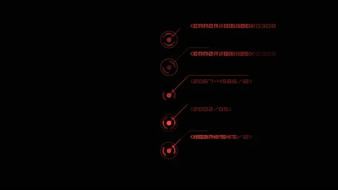 Countdown UI HUD information blocks, construction of letters and numbers Stock Footage 223584219