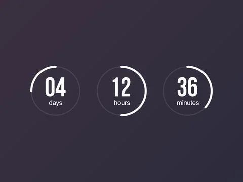 Countdown vector timer for website Stock Illustration