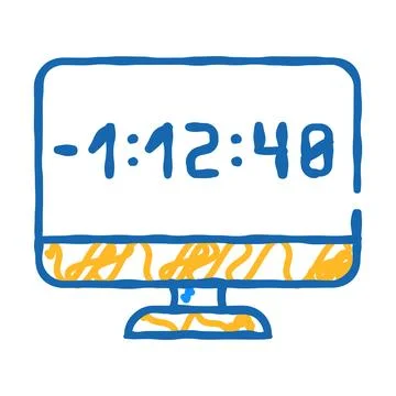 Countdown video conference icon doodle illustration Stockillustratie