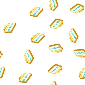 Countdown video conference isometric icon seamless pattern Stock Illustration