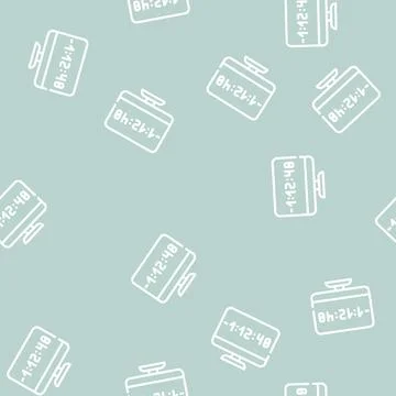 Countdown video conference line vector seamless pattern イラスト素材