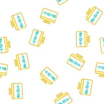 Countdown video conference vector seamless pattern 스톡 일러스트