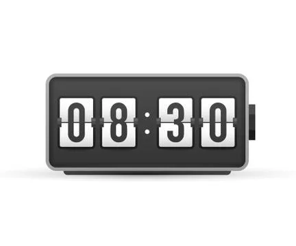 Countdown. Wall flap clock, number counter template. Vector stock illustratio Stock Illustration