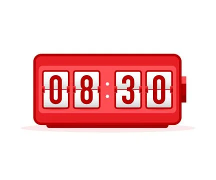 Countdown. Wall flap clock, number counter template. Vector stock illustratio Stock Illustration