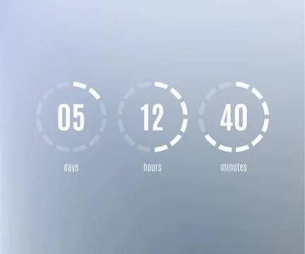 Countdown Web Site flat template. Digital timer. Stock Illustration