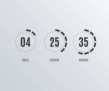 Countdown Web Site flat template. Digital timer. Stock Illustration