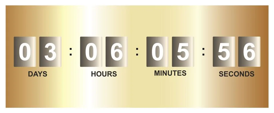 Countdown web site vector flat template digital clock timer - Vector Stock Illustration