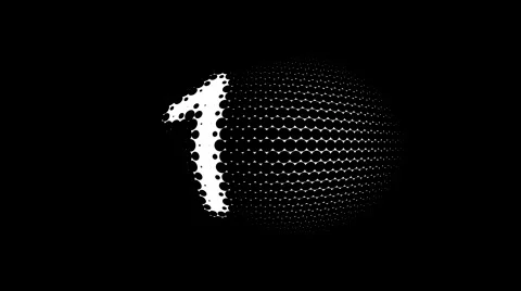 Countdown white on black pixelate fisheye look Stock Footage 41691000