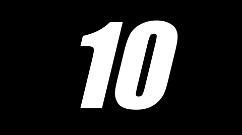 Countdown white numbers on black with voice Stock Footage 55155416