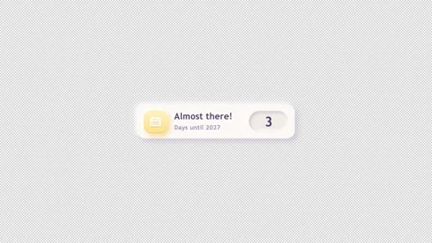 Countdown Widget Animation Showing Days Remaining for Upcoming Events Stockbeeldmateriaal 348546659