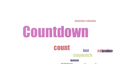 Countdown Word Cloud Animated On White Background Stock Footage 107245255