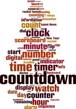 Countdown word cloud 库存插图