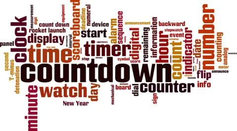 Countdown word cloud Stock Illustration