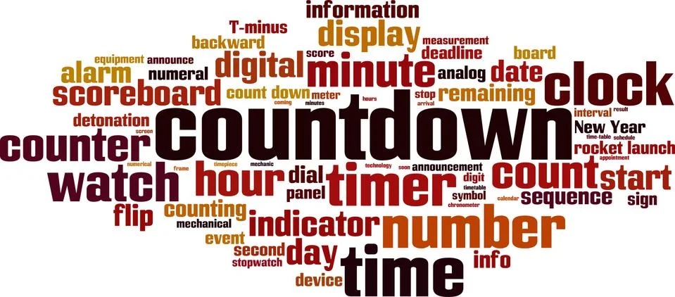 Countdown word cloud Stock Illustration