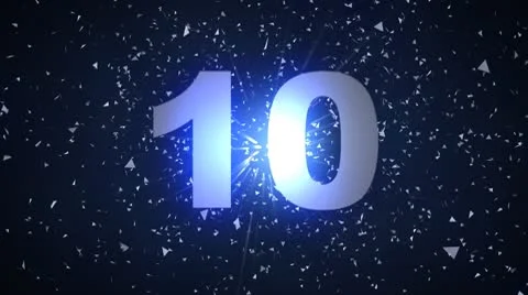 CountdownParticleGlowBlue Stock Footage 8919192