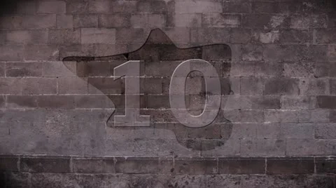 CountDownWall 25fps Stock Footage 12526007