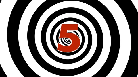 Counter from 9 to 0 with a black background spiral countdown and red  numbers Stock Footage 279169935