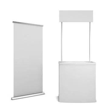 Counter and banner Stock Illustration