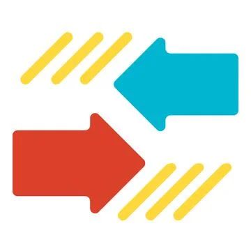 Counter Arrows Business Process Flat Icon Illustrazione stock